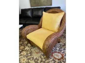 Boho Wicker Side Chair With Nice Cushions