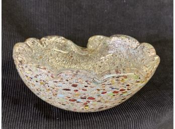 Vintage Crinkle Art Glass Bowl