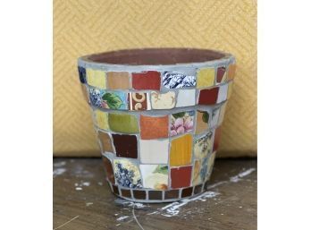 Mosaic Tiled Garden Pot.  Great Color And Texture