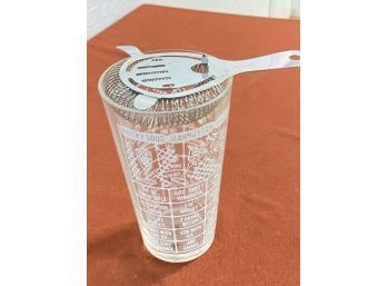 Recipe Bar Glass And Strainer