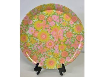 Vintage Bright Floral Tray Approx 14 Inches