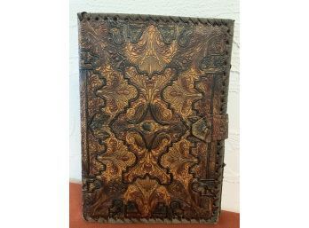 Italian Embossed Leather Notebook & Organizer Cover 9 X 6 Inch