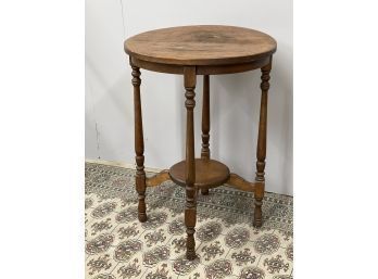 Earthy Antique Round Side Table