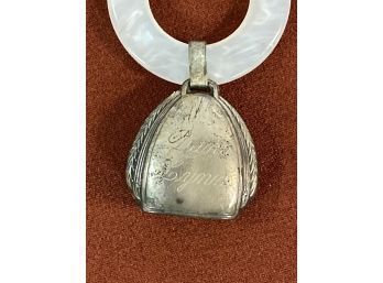 Vintage Silver Baby Rattle Inscribed