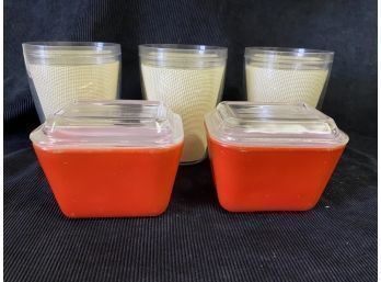 Refrigerator Pyrex And Summer Tumblers