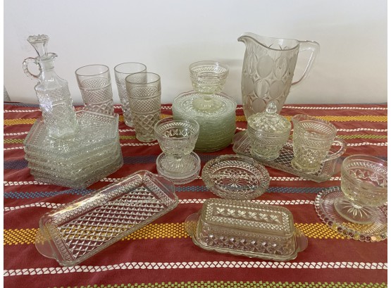 Large Collection Of Cut Glass Tableware