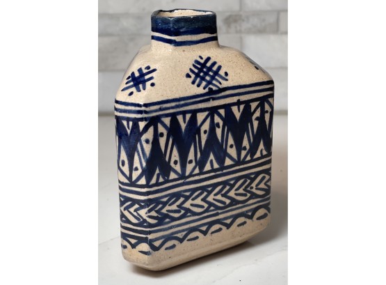 Awesome Ethnic Pottery Vase, Triangle Shaped.