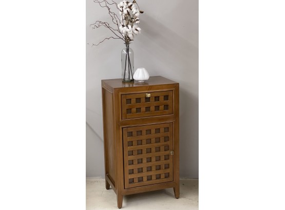 Woven Wood Side Cabinet Or Nightstand