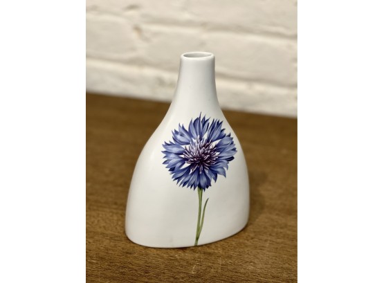 Villeroy And Boch Flora Summerfield Vase.,   2 Sided With Blue Flower