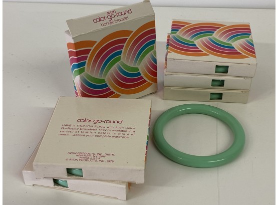 Set Of 5 Avon Color Go Round Bangles In Orig Box  Lot #1