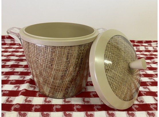 Vintage Basketweave Ice Bucket