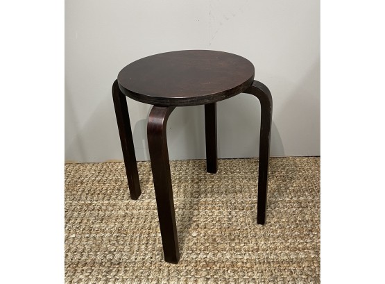 Small Wood Bent Leg Plant Table Or Side Table