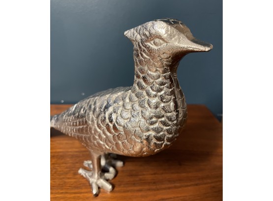 Ornately Carved Silver Pheasant/grouse Figurine