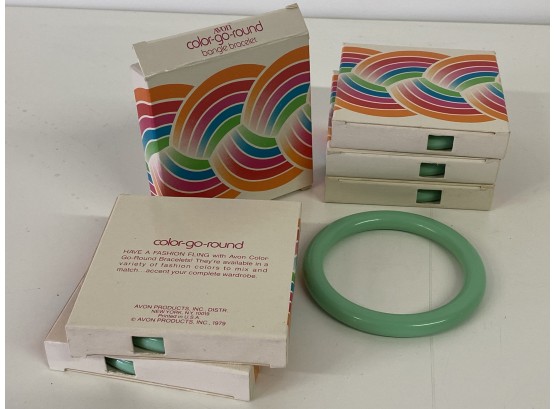 Set Of 5 Avon Color Go Round Bangles In Orig Box  Lot #3