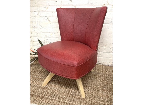 Mid Century Modern Kroehler Style  Swivel Chair, Bright Red