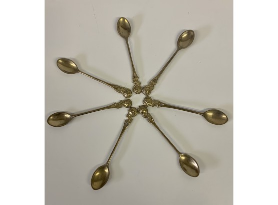 Set Of 7 Gold Tone Vintage Spoons