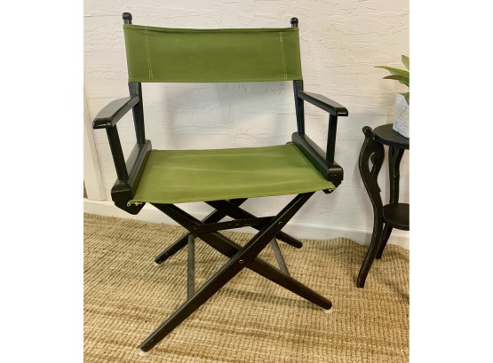 Vintage Directors Chair Black With Green Canvas