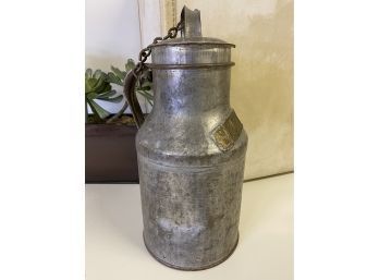Rare Metal Pitcher Pail From  D V Manning South Platte Colo