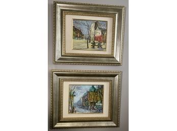 Amazing Paris Street Art.  Nicely Matted Framed And Signed Set Of 2