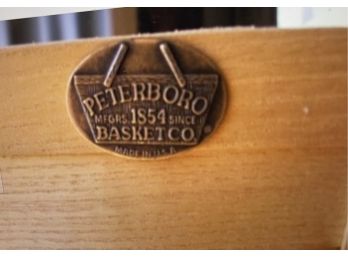Fabulous Peterboro Vintage Basket, Wood Topped Leather Handles
