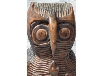 Fantastic Wood Carved Owl Figurine