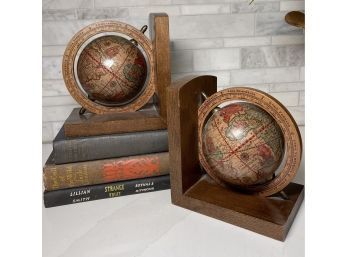 Old World Spinning Globe Book Ends.
