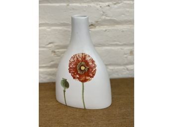 Villeroy And Boch Flora Summerfield Vase.,   2 Sided With Red Poppy Flower