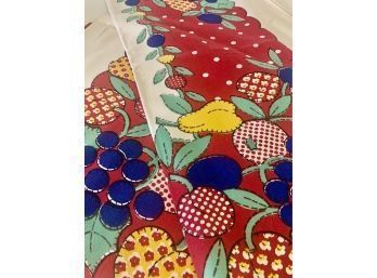 Vintage Fun & Fruity Tablecloth Approx. 52 X 61 Inches