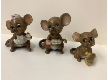 Vintage Josef Originals Mouse Figurines -Japan Pottery