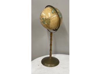 Crams Imperial Globe On Wood Stand With Metal Base.