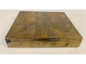 Vintage Engraved Brass Cigarette Box 6 X 5 Inches