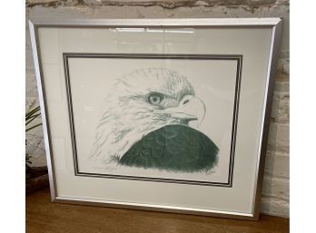 Bald Eagle Signed Print, Jeff Gogou. 24 X 21