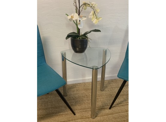 Modern Glass & Chrome Side Table #2