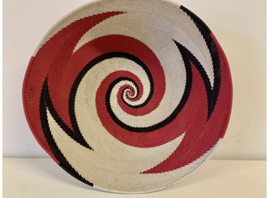 Cool Recycled Telephone Wire Hand Woven Basket  Approx. 10.5 Inches