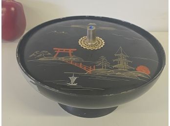Vintage Japanese Round Bowl Music Box