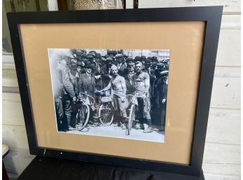 Black And White Print Of  New York To Las Angeles Bike Race