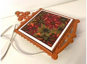 1970s Electric Cast Iron And Ceramic Trivet To Keep Dishes Warm And Look Sweet!