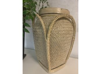 Unique Wicker Basket With Lid  15 X 10 Inches Approx.