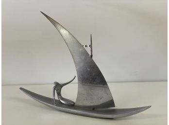 Stylish Mid Century Metal Sculpture As Is