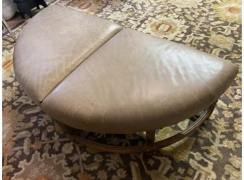 Pair Of Matching Leather Ottomans