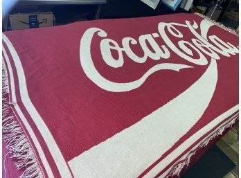 Large Vintage Coca Cola Bedspread Or Throw