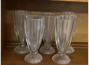 Four Heavy Vintage Glasses Perfect For Milk Shakes!