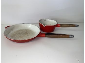 Two Vintage Capco Enamel Pans Great For Camping