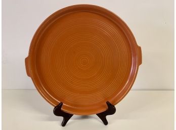 Large Vintage Orange Round Ceramic Tray 15.5 Inches