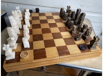 The Missing Pawn Vintage Carved Chess Set