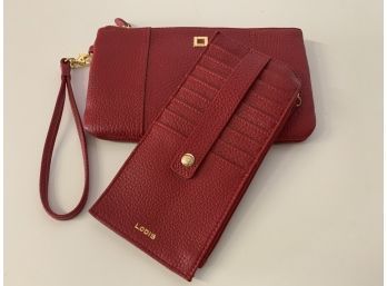 Lodis Leather Wristlet Card Case Wallet Set