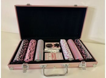 Pink Poker Set In Aluminum Case