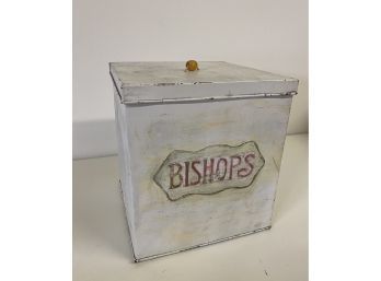 Large Old Tin Box With Hinged Lid 11X11X10 Inches