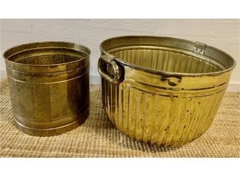 Two Brass Planters/pots