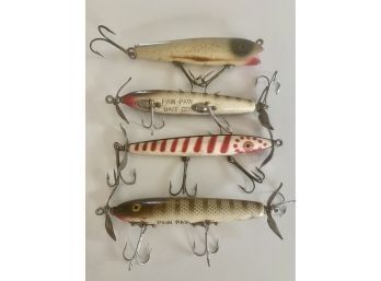 Four Vintage Lures Two Are Paw-Paw Bait Co.